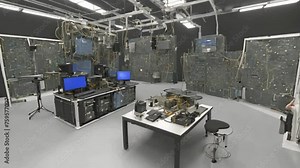 a virtual reality simulation of a circuit design environment, allowing engineers to visualize and manipulate electronic components in 3D space.