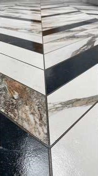 Marble effect porcelain chevron tiles hallway tiling action 🤌