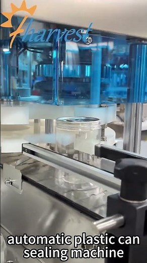 The ultimate art of sealing plastic cans:Watch how this machine works with effortless grace.#factory