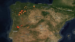 'Copernicus': Así se ven en este momento desde el espacio los incendios que arrasan España
