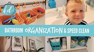 Bathroom organization & speed cleaning 💙 tips for kids' bathrooms!