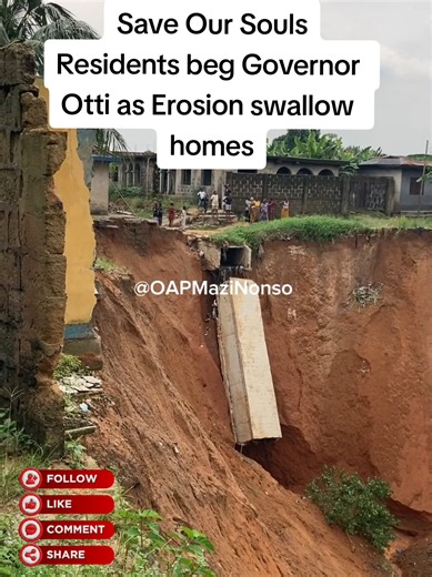 Gully Erosion Swallows Homes in Aba: Residents Beg Governor Otti for Rescue