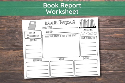 Book Report Template for Kids Printable, Reading Response Worksheet PDF, Elementary Book Report, 1st–3rd Grade Activity - Etsy