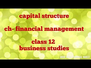 Capital structure (class 12 business studies) financial management