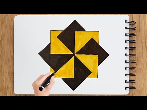 زخارف اسلامية هندسية سهلة || رسم وحدة زخرفية لا نهائية || زخرفة هندسية سهلة جدا