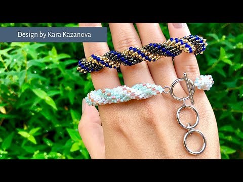 Double Spiral bracelet tutorial | Spiral stitch | Beaded Bracelet