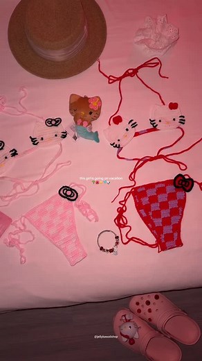 Jellykawaii🫶🏻 on Instagram: "Channeling major kawaii beach vibes!🌴🌸My cozy knitted Hello Kitty bikini is giving me a vacation energy.🌊🐚 Available now on jellykawaii.com ✨ 10% off your first purchase💗Don‘t wait, get yours before they sell out! 🛒Shop Link In Bio ♡ ♡ ♡ ♡ #hellokitty #sanrio #hellokittylover #hellokittycollection #hellokittycollector #sanriolover #hellokittystuff #hellokittyjunkie #kuromi #hellokittyandfriends #hellokittyaddict #hellokittyfan #sanriocore #sanrioaesthetic #he