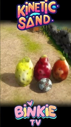 🍊🎳 T is for Tangerine with Kinetic Sand and Bowling Ball Fruit Learning Game Binkie TV