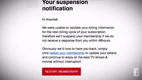 There’s a new phishing email scam, and it's targeting Netflix users