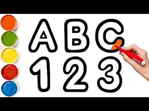 Abc and 123 drawing and colouring step by step for kids and toddlers