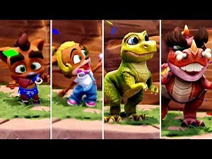 Crash Team Racing Nitro Fueled: Baby Crash, Baby Coco & Baby T. Gameplay (+ Podium Animations)