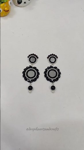DIY Elegant Black Pearl Earrings ✨ | Handmade Statement Earrings Design#shorts #viral#viralvideo#diy