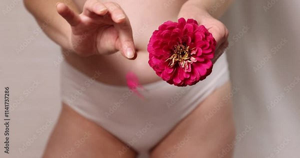 Aesthetic visualization of a woman's menstrual cycle..reproductive functions of menopause. High quality 4k footage
