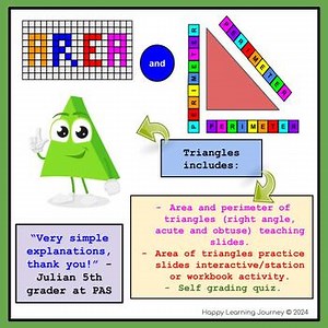 Area and Perimeter of Triangles, Interactive Activities   Self Grade Quiz