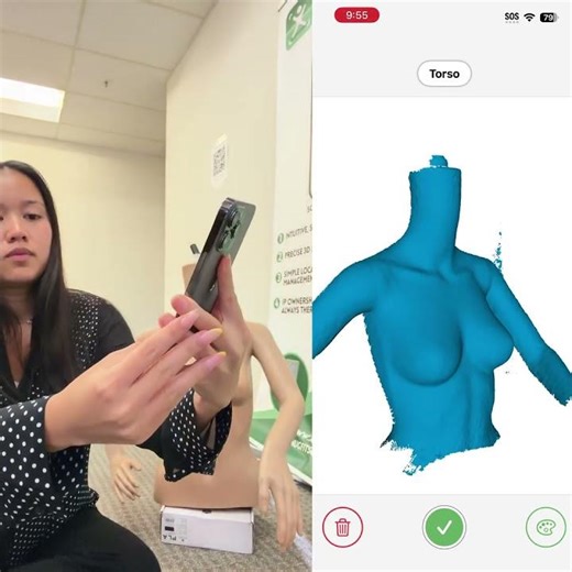 Torso Scan using FaceID with vibration sensors to guide the scan