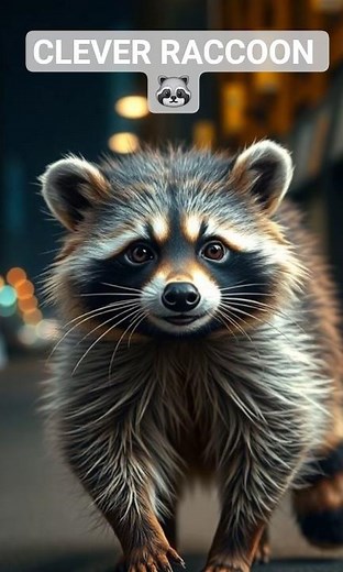 Raccoon Reality: The Clever Night Explorer 🌙🦝 #facts #wildlife