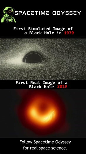 Black Hole First Simulation vs Real First Image #shorts #space #blackholes