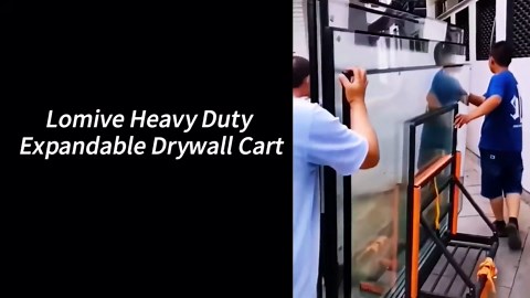 Lomive Heavy Duty Drywall Cart 3000 lbs Capacity Folding Panel Dolly | Handling Wall Panel Sheetrock Lumber Glass, 4 Swivel Wheels, Expandable Rubber Pad Bracket, Black 2MM Thickness Plate