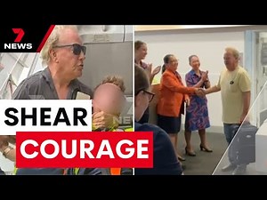 Hero's reception for Jetstar passenger who took down an armed intruder | 7NEWS