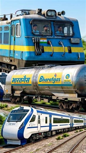 Vande Bharat vs Heavy LPG Tanker ⚡ #Shorts #IndianRailways #VandeBharat #TrainSimulator #TheRailSH