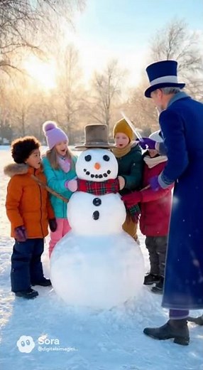Magician Brings a Snowman to Life! ❄️🧙‍♂️ Kids Can’t Believe It!