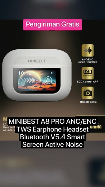 MINIBEST A8 PRO ANC/ENC TWS Earphone Headset Bluetooth V5.4 Smart Screen Active Noise Reduction Wireless Bass #minibest #minibesta8pro #minibesttws #headsetbluetooth #tws #twsbluetooth #twsminibest