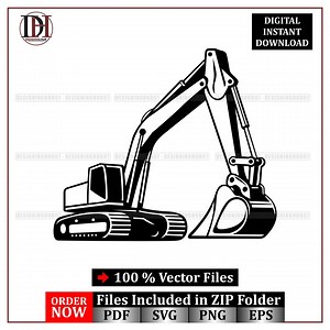 Excavator Logo Vector, Construction Equipment Silhouette (digital Download) - Etsy