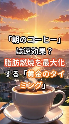 「朝のコーヒー」は逆効果？脂肪燃焼を最大化する「黄金のタイミング」 #ダイエット #雑学 #健康 #やせる #コーヒー #一分でわかる #ダイエットの豆知識部屋