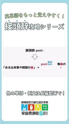 【接頭辞 post- 完全攻略】英単語をもっと覚えやすく！
