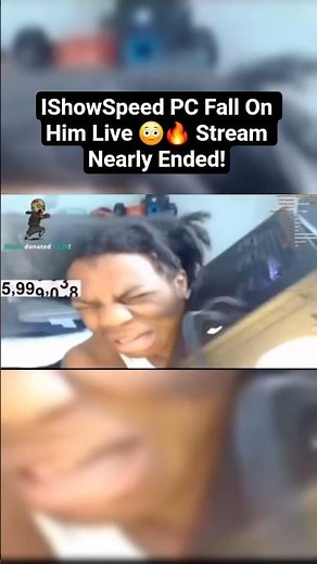 IShowSpeed PC Fall On Him Live 😳🔥 Stream Nearly Ended! #viral #shorts #ishowspeed