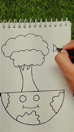 Earth day drawing /save tree 🌳 save life drawing #stepbystep ‪@SayekaKhatun-wb1lz‬