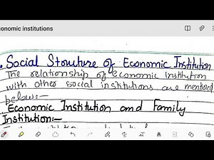 Economic institutions, types and social structure of economic institution notes explained