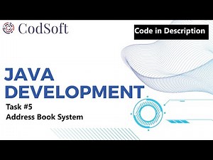 Address Book System | CodSoft Task 5 | Java Programming Internship | Code in Description
