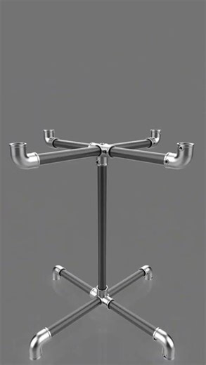 This small square table, made with steel pipe connectors #automobile #toys #woodworking