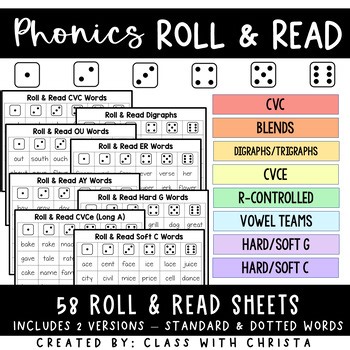 Phonics Roll and Read | BUNDLE