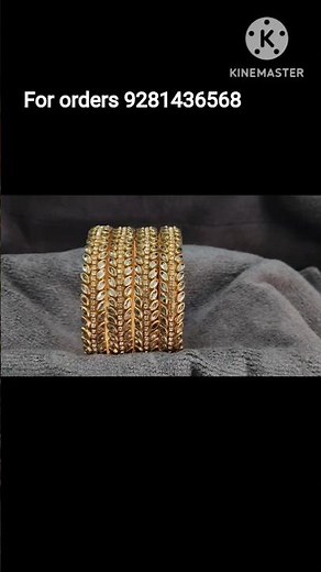 Beautiful golden colour silk thread bangles set
