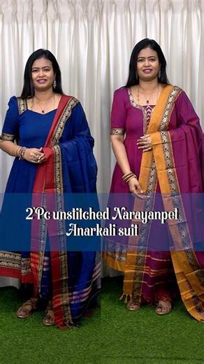 2 pc unstitched Narayanpet anarkali salwar suit | RAGGNEE | Booking : 9443143352 | www.dsrsarees.com