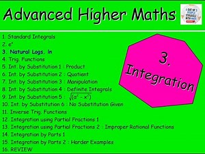 3.3 Integration 3 : Natural Logs, ln(x) – Advanced Higher Maths Lessons @MrThomasMaths SQA