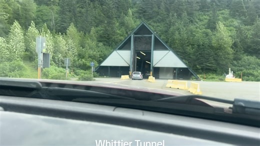 Whittier tunnel: The Anton Anderson Memorial Tunnel is 2.5 miles long through a mountain. It was built during WW2. It is the longest combined railroad/road tunnel in North America. In 2000, it was renovated to allow vehicles to pass through, linking the city of Whittier to Alaska’s road system. It is one way, with traffic alternating every 30 minutes, including trains. There are 8 safe houses located in the tunnel. #Alaska #Alaskan #whittier #tunnel #train #PrinceWilliamSound #AK #WW2 #road #roa