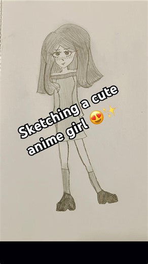 Sketching a cute anime girl 😍✨✍️ | Easy anime art #shorts #art #anime #girl #animeart #sketch #cute