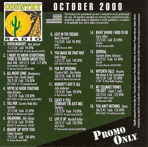 Various - Promo Only Country Radio: October 2000