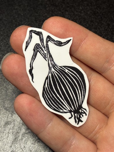 Handmade Black and White Onion Sticker for Water Bottles, Laptops, Car Bumpers and More. Gift for Birthdays and Stocking Stuffers. - Etsy