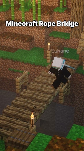 Minecraft Rope Bridge tutorial #minecraft
