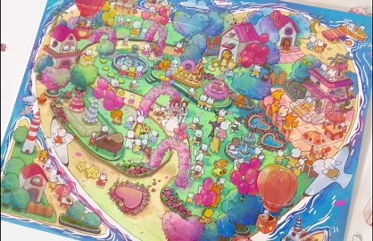 Large DIY 3D Sticker Scene - Cute and Funny Cartoon Sticker Scenes - Make Your Own Stickers - Scene Stickers for Adult Kids Relief Stress Pass The Time