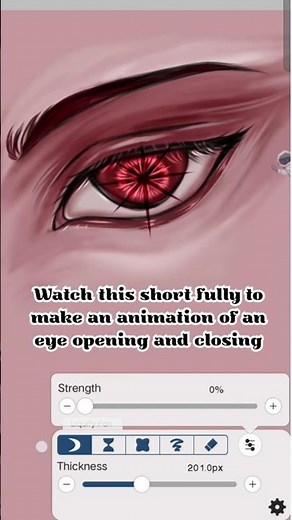 How to make an animation of an eye opening and closing #eyetrend #digitaldrawingtutorial #ibispaintx
