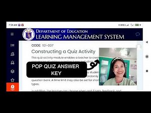 Deped LMS Constructing a Quiz Activity Pop Quiz Answer Key