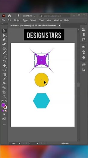⭐ Create Stunning Stars in Illustrator in 60 Seconds! #shorts #graphicdesign #trending