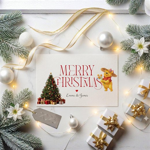 Merry Christmas Card Printable 2025, Digital Holiday Greeting Canva Editable Customizable, Instant Download - Etsy