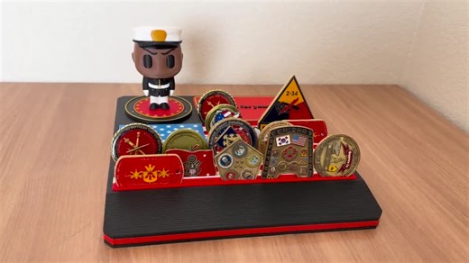 Custom Military Challenge Coin Holder: American Flag, Personalized Figurine - Etsy