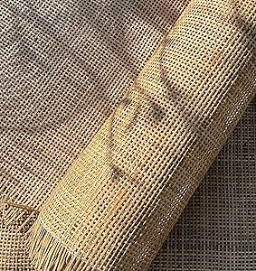 Generic 18" x 20" Natural Rattan Roll, Rattan Cane Webbing, Geometric Pattern, Basket Weave, Furniture Supply, Cane Webbing